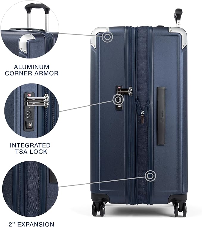 Travelpro Platinum Elite Hardside Expandable Checked Luggage, 8 Wheel Spinner - Image 4