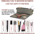 BAREFOOT CARIBOU Hair Tools Travel Bag and Heat Resistant Mat for Flat Irons, Straighteners, Curling Iron, and Haircare Accessories, 2-in-1 design, with Interior Pockets, Portable Organizer