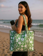 Cotton Quilted Tote Bag for Women – Large Beach & Travel Tote - Image 6