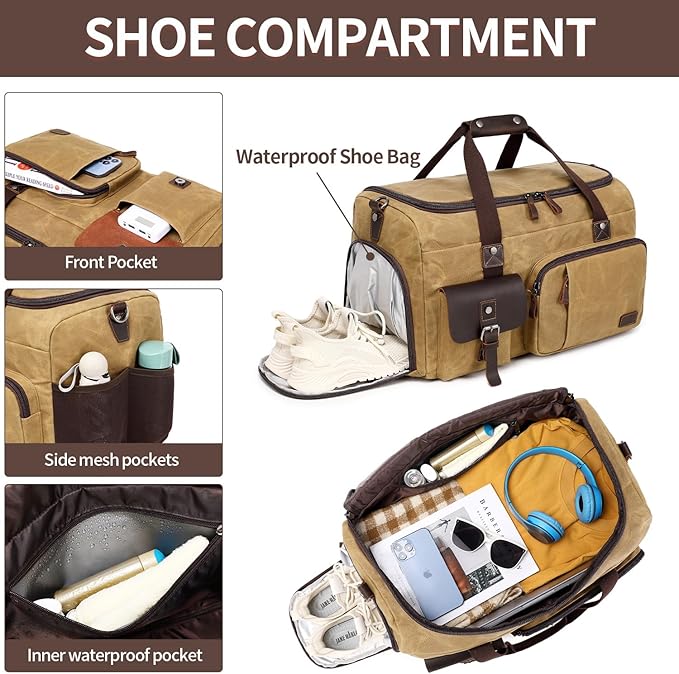 Travel Duffle Bag Weekender Bag - Image 3