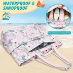 Extra Large Beach Bags for Women, Waterproof Sandproof Beach Tote Bag Zipper - Image 8