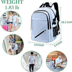 FENGDONG 17.3 inch Large Laptop Backpack Durable Waterproof Travel College - Image 2