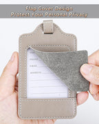 Teskyer Luggage Tags, 3 Pack Premium PU Leather Luggage Tags Privacy Protection - Image 2