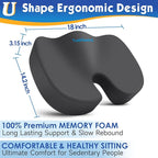 TushGuard Seat Cushion for Office Chair Memory Foam Non-Slip Desk Seat Cushion - Image 2
