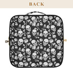 Makeup Organizer Bag, Skull with Rose Print Travel Makeup Bags Makeup Vanity Case Large Capacity Rhombus Cosmetic Toiletry Bag for Girl Women Ladies