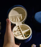 TAIMY Velvet Travel Jewelry Box, Round Small Travel Jewelry Case - Image 2