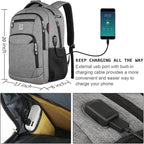 17 Inch Laptop Backpack, Business Anti Theft Slim Durable Laptops Backpack - Image 3
