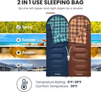 KingCamp Sleeping Bag for Adults, Cold Weather & Warm XL Big and Tall Flannel - Image 4
