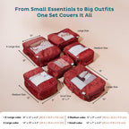 6 Pack Large Compression Packing Cubes for Travel (Olive Black / 6 Pack)