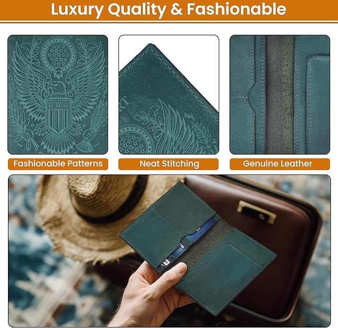 LEATHER VILLAGE Leather Passport Holder Cover – Travel Wallet - Image 5