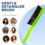 Giorgio GION2G Neon Green 6.25 inch Gentle Touch Detangler Hair Brush for Men Women & Kids. Soft Bristles for Sensitive Scalp. Wet & Dry for all Hair Types. Scalp Massager Brush Stimulate Hair Growth