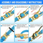 4Pack Heavy Duty Ratchet Straps, 2” 32Ft Ratchet Tie Down Strap, Tie Down - Image 3