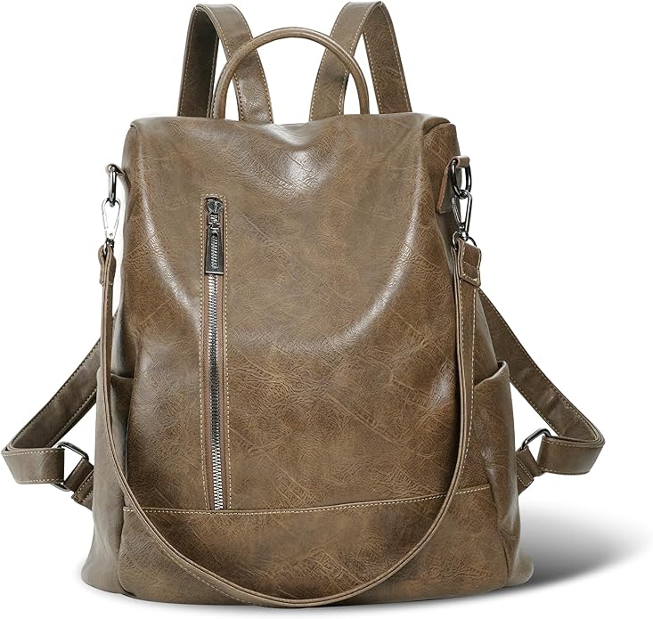 Women Backpack Purse PU Leather Anti-theft Casual Shoulder Bag Fashion Ladies - Image 2