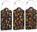 Psychedelic Mushrooms, Butterflies, Insectsts 3 Pack PU Leahter Luggage Tag by Losthll