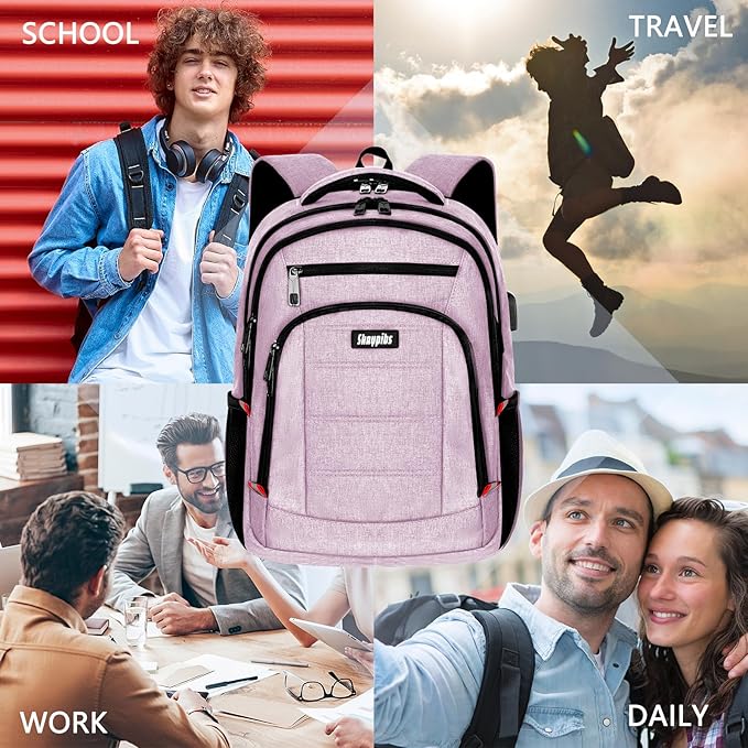 Pink Backpack for Women, School Backpacks for Girls Teen, Bookbag - Image 2