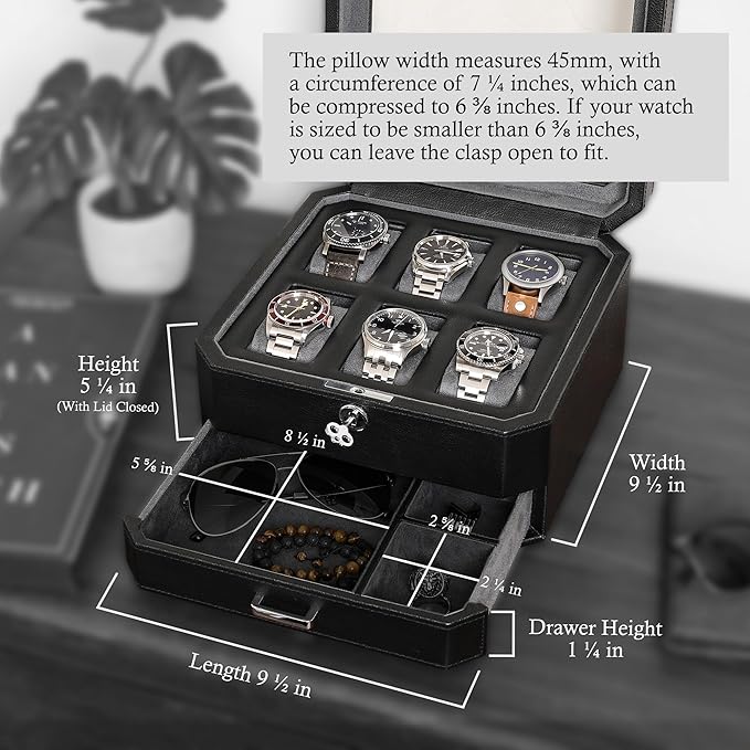 ROTHWELL 6 Slot Leather Watch Box - Image 2