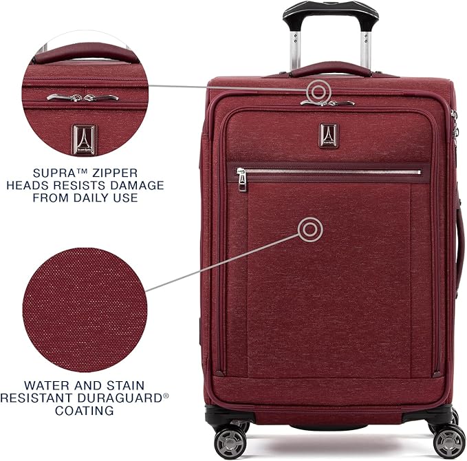 Travelpro Platinum Elite Softside Expandable Checked Luggage, 8 Wheel Spinner - Image 3
