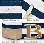 Becokan Beach Bag Initial Beach Tote - Image 2