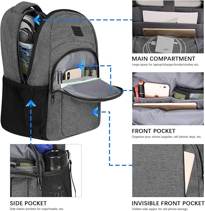 LARIPOP Travel Laptop Backpack, 15.6 Inch Business Laptop backpack - Image 2
