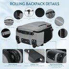 lychee Concealable Rolling Backpack-Adult Business Laptop Backpack - Image 7