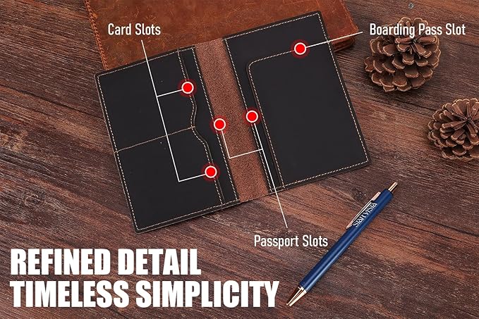 STAR VISTA Albatross Leather Travel Passport Holder, Minimalist Design - Image 4