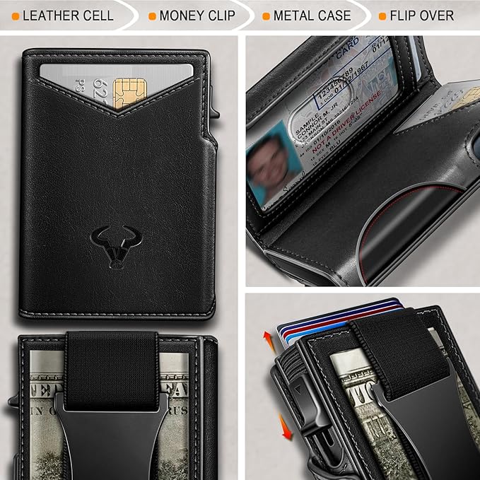 BULLIANT Men Wallet Gift Boxed, Slim Front Pocket Wallet Money Clip Card Holder - Image 4