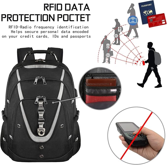 18.4 Laptop Backpack for Men, 55L-60L Extra Large Gaming Laptops Backpack - Image 7