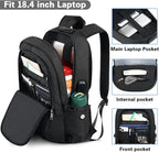 AMBOR Travel Laptop Backpack, 18.4 inch Anti Theft Business Laptop Carry on - Image 4