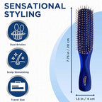 GIORGIO Hair Brush for Men and Women, Gentle Mini Detangler Hair Brush for Thick Hair, Scalp Massager Brush, Travel Detangling Brush, All Hair Types - Blue, 1 Count