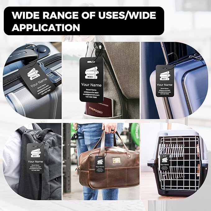 Personalized Luggage Tags, Custom Luggage Tags 4 Pack TSA Approved Double Sided - Image 7
