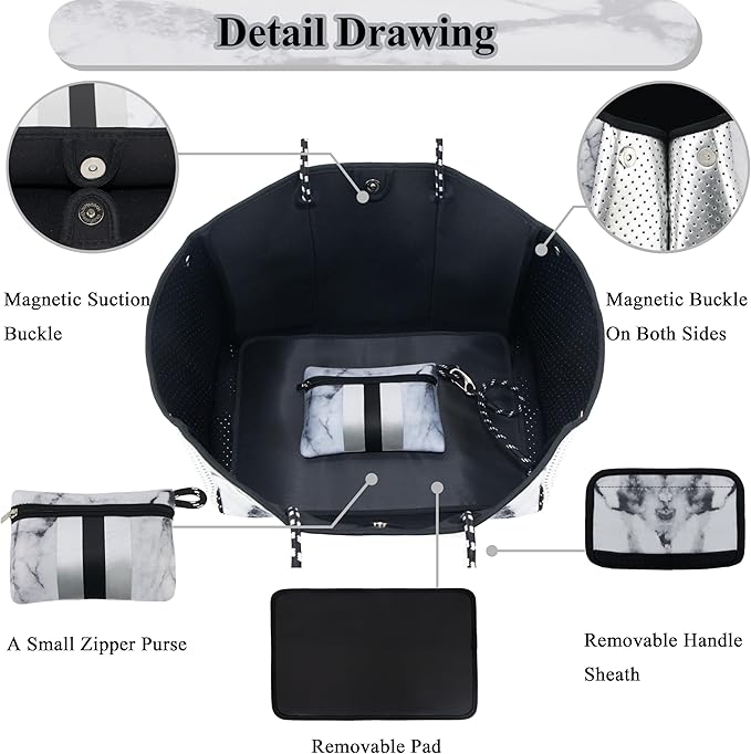 QOGiR Neoprene Multipurpose Beach Bag Tote - Image 3