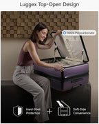 LUGGEX Checked Suitcase with Spinner Wheels, FLO5 Expandable Polycarbonate Hard - Image 2