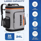 SUNUP 35 Cans Waterproof Cooler Backpack, Soft Insulated Leak Proof Backpack - Image 3