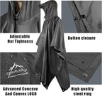 Coralrain Hooded Rain Poncho Lightweight Waterproof Unisex Raincoat Jacket - Image 3