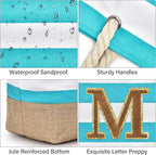 Becokan Beach Bag Initial Beach Tote - Image 2