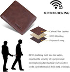VISOUL Mens Bifold Leather RFID Blocking Wallet - Image 6