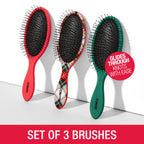 Hair Brush Set (Tartan, Red, Green / 3 Count Full Size)