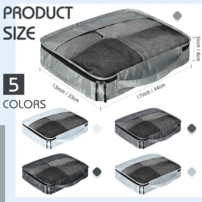 5 Pcs Packing Cubes for Suitcase Large Travel Cubes Carry on Luggage Organizer - Image 2
