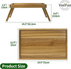 VaeFae Acacia Bed Table Tray, Wooden Breakfast Tray - Image 3