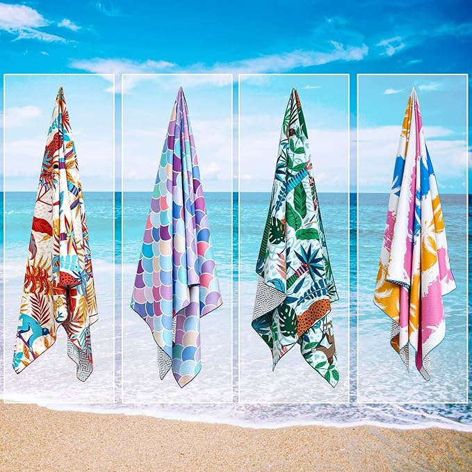 2 Pack Microfiber Beach Towel, Oversized Pool Towel 75”x 35”, Sand-Free Beach - Image 7