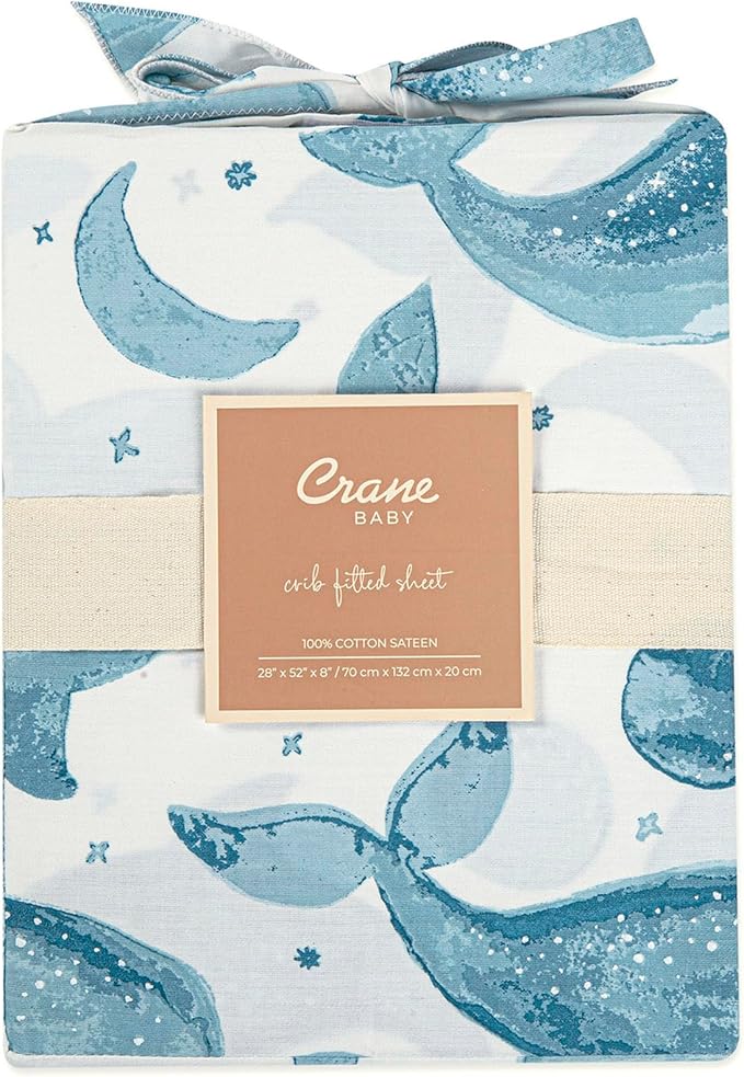 Crane Baby Ocean Crib Sheet, 100% Cotton Fitted Sheet, Crib Sheets - Image 7