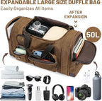 Travel Duffle Bag for Men, Heavy Duty Canvas Duffle Bag, Carryon Bags for - Image 4