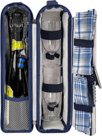ALLCAMP Wine Tote Bag with Cooler Compartment，Picnic Set Carrying Two Sets of - Image 5