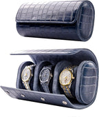MR.OKAY 3 Watch Travel Case- Classic Leather Watch Case by MR.OKAY