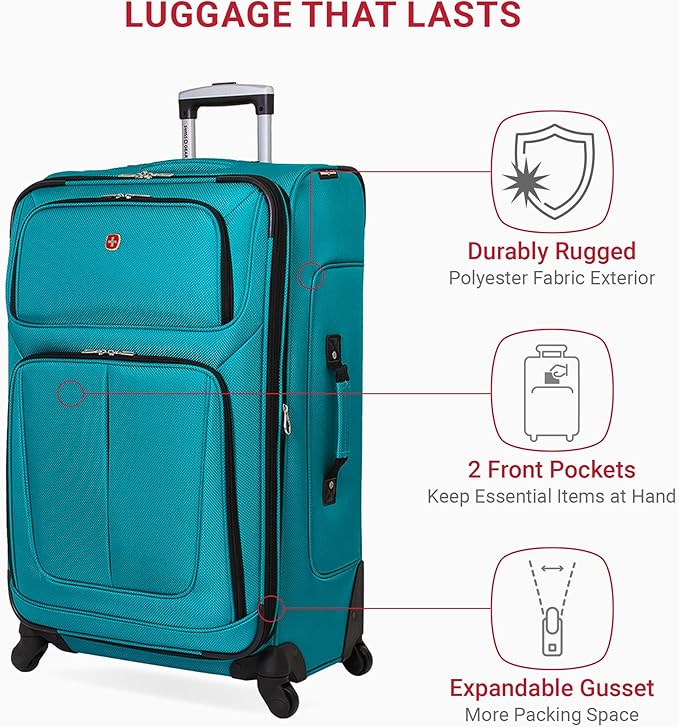 SwissGear Sion Softside Expandable Luggage, Checked-Large 29-Inch - Image 4