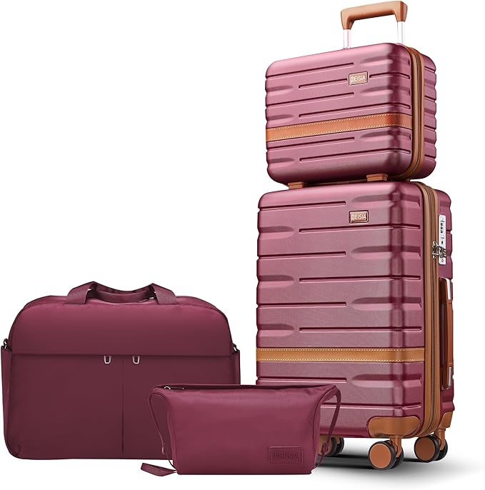 Luggage Sets 4 Piece with TSA Lock Hardside PC+ABS Carry On expandable Suitcase by Unknown