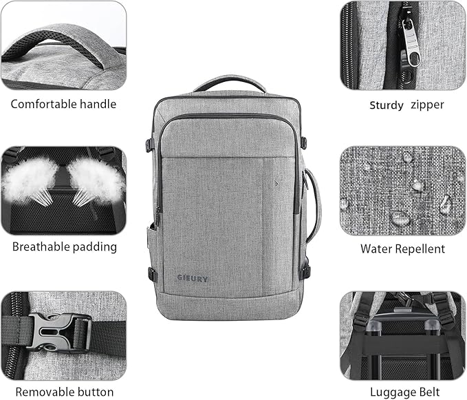 55L Carry On Backpack, Extra Large Travel Backpack - Image 2