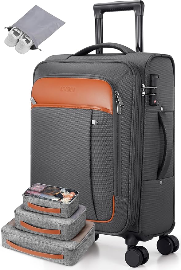 UKEIN Expandable Carry On Luggage 22x14x9 Airline Approved, 20Inch Softside by UKEIN