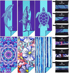 6 Pack Microfiber Oversized Lightweight Beach Towel 71"x32" Extra Thin Large by Qinqinamu