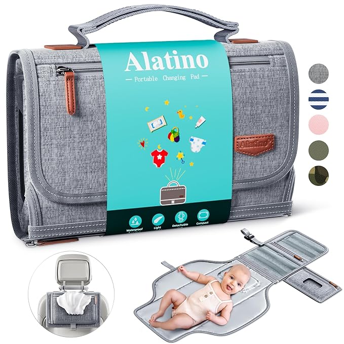 Portable Diaper Changing Pad for Baby, Detachable Travel Changing Pad by Alatino